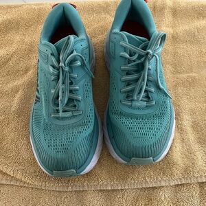 Hoka Athletic Shoes in Teal and White